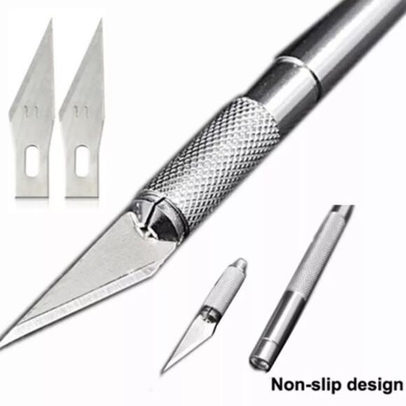 Precision Utility Knife Cutter w/Replaceable Steel Blade Safety Arts Craft Tool - Picture 3 of 8